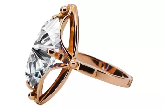 Кольцо Циркон Оригинальное винтажное розовое золото 14 карат Винтаж vrc047r